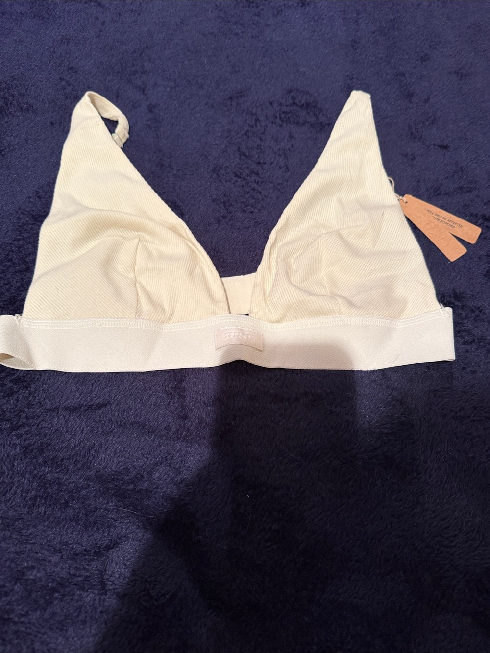 SKIMS Ribbed Wireless Bralette in Cream